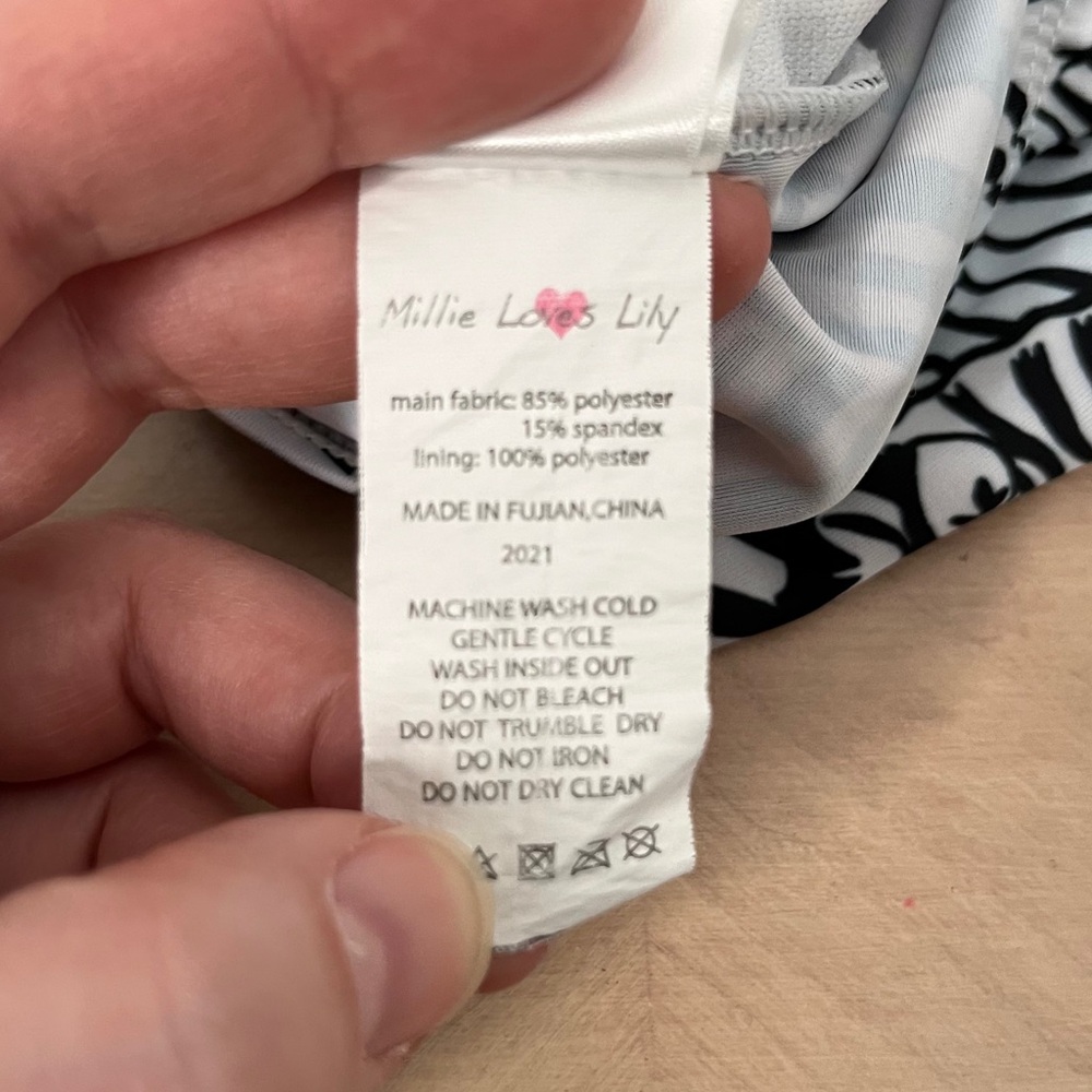 Millie Loves Lily Zebra Print Ruffle Trim Fun Colorful One Piece Swimsuit size 5 - Picture 7 of 7